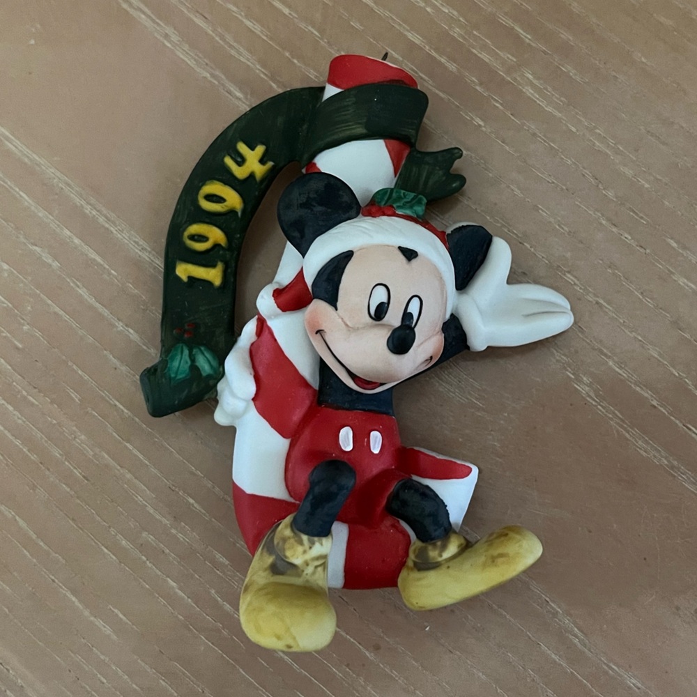 Vintage Enesco porcelain Mickey Mouse ornament - dated 1994